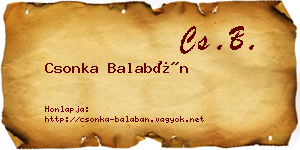 Csonka Balabán névjegykártya